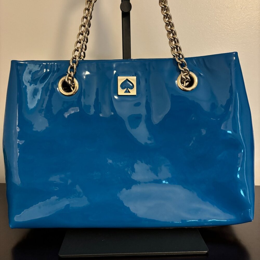 Kate Spade Kingsbury Park Blue Patent Leather Tote - Picture 2 of 12